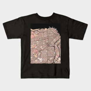 San Francisco Map Pattern in Soft Pink Pastels Kids T-Shirt